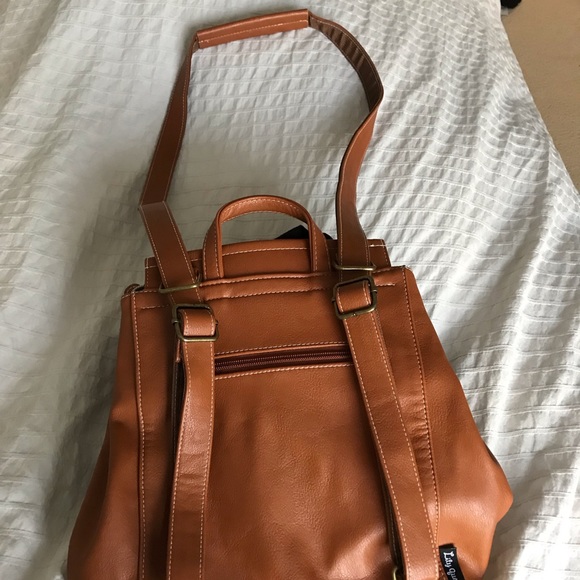 Brown Leather Convertible Backpack/Crossbody Purse - Picture 3 of 4